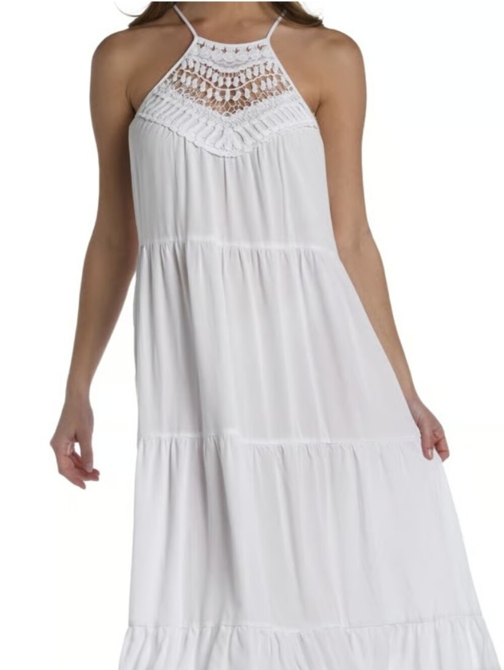 La Blanca | White Crochet Halter Beach Dress - Picture 5 of 5
